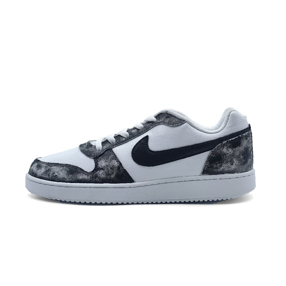 Nike EBERNON Anti Slip Wear Resistant Low Top Skateboard Shoes Men's Black White