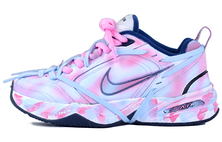 Nike Air Monarch 4 Dopamine Dressing Ice Cream Height Increasing Low-Top Chunky Sneakers Unisex Pink White Blue