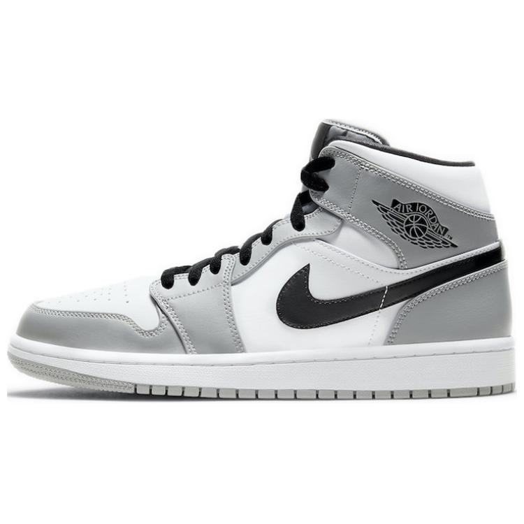 Jordan Air Jordan 1 Cushioned Slip Resistant Abrasion Resistant Mid Top Vintage Basketball Shoes Men's Smoke Gray