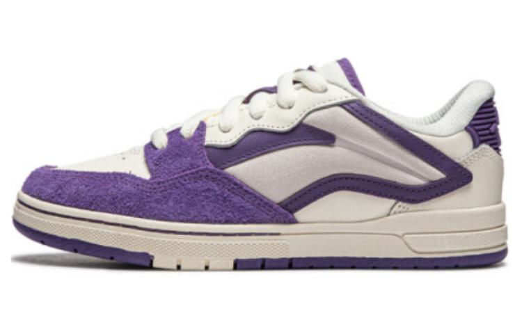 LiNing Anti-Slip Wear-Resistant Low-Top Skateboard Shoes Women's Beige Purple