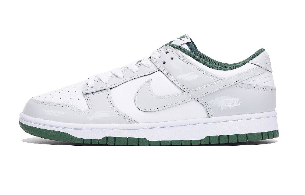 Nike Dunk Anti-Slip Wear-Resistant Low-Top Skateboard Shoes Unisex White Gray Green