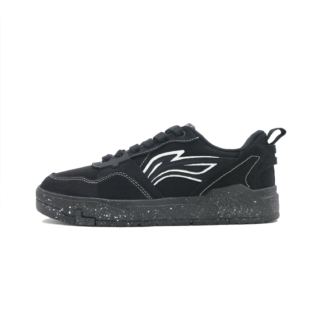 LiNing Yuan Chu Slip Resistant, Abrasion Resistant, Breathable Low Top Skateboard Shoes Men's White Black