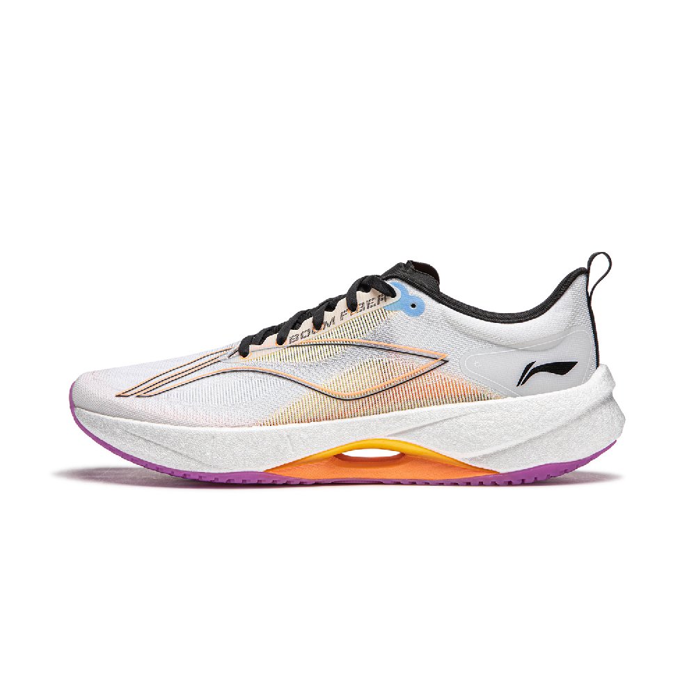 LiNing Super Light 21 Cushioning Anti-Slip Wear-Resistant Breathability Low-Top Running Shoes Men's White Orange