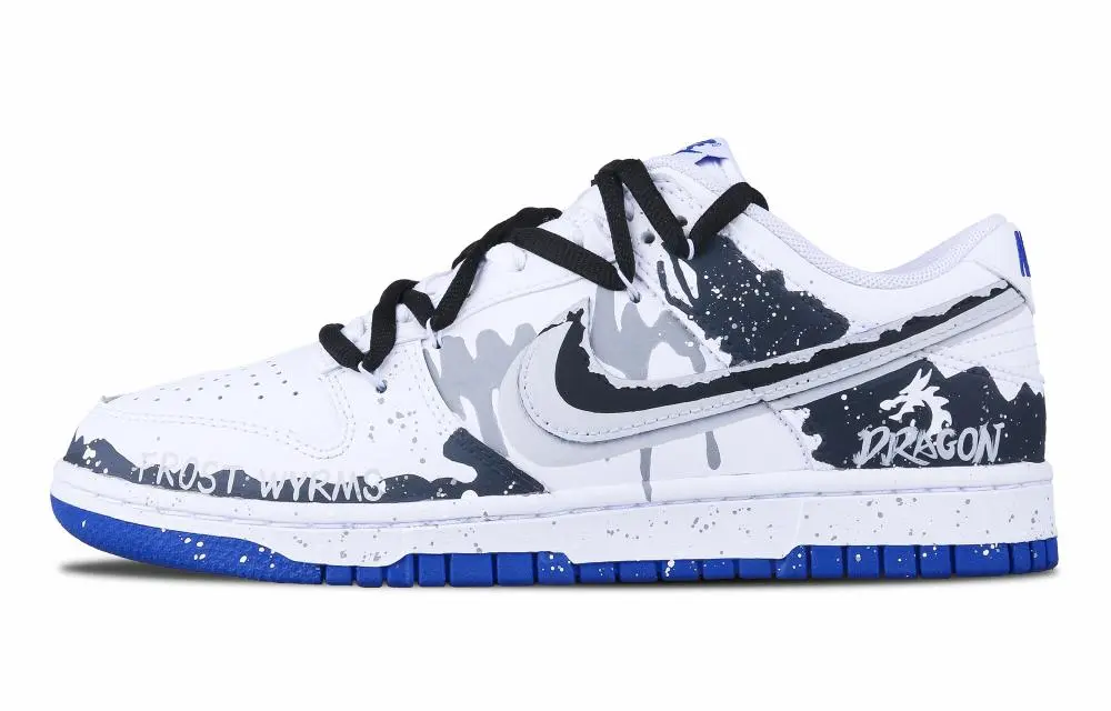Nike Dunk Low-Top Skateboard Shoes Men's Black White Gray