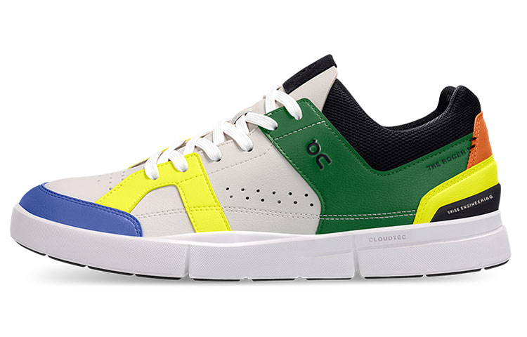 On The Roger Clubhouse Skateboard Shoes Men Low-Top Forest Green/Pearl White