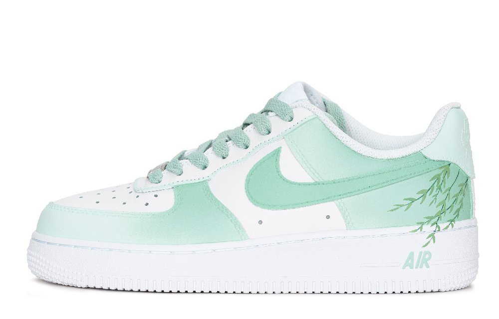 Nike Air Force 1 Low Top Skateboard Shoes Unisex White Green