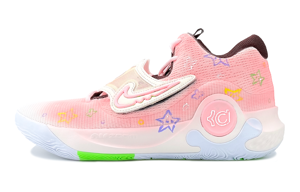 Nike KD Trey 5 X Cushioning Abrasion Resistant Breathable Low Top Basketball Shoes Men's Yellow Pink