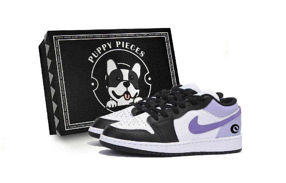 Jordan Air Jordan 1 Vintage Basketball Shoes Men Low Top Black Purple