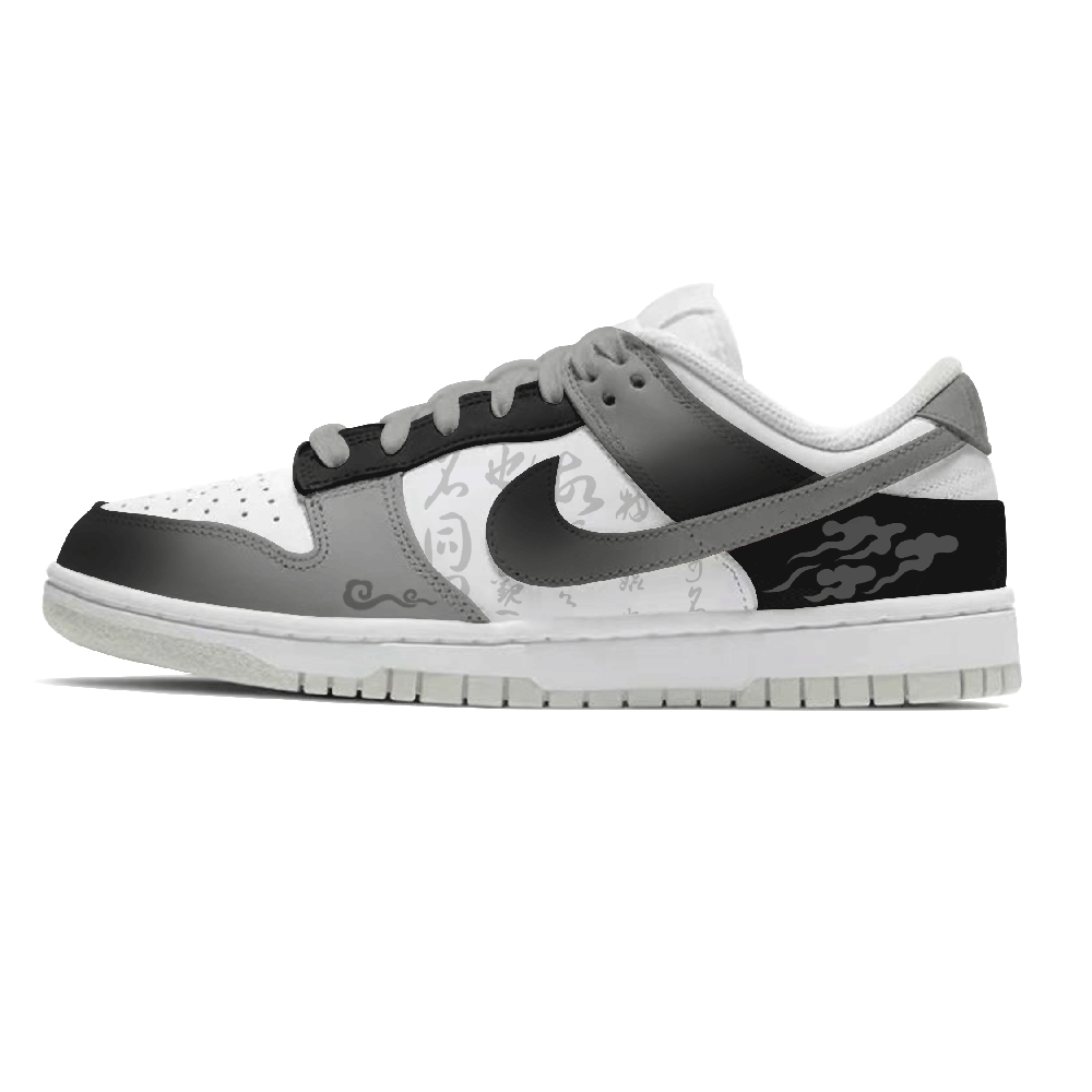 Nike Dunk Dust Low Black Rain Abrasion Resistant Low Top Skateboard Shoes Women's White Black Gray