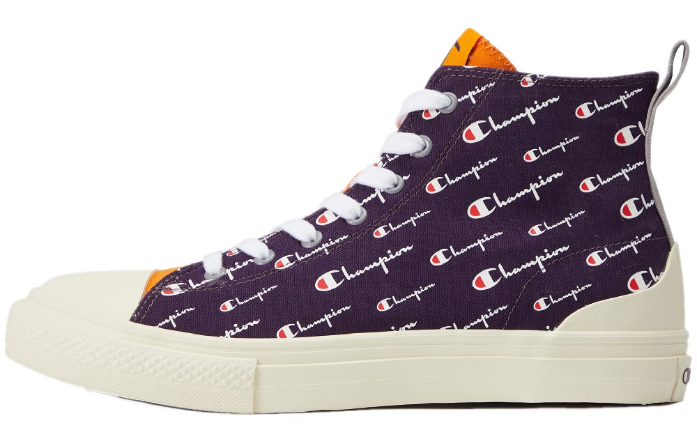 Champion Campus Canvas Shoes Unisex High-Top Purple/Yellow