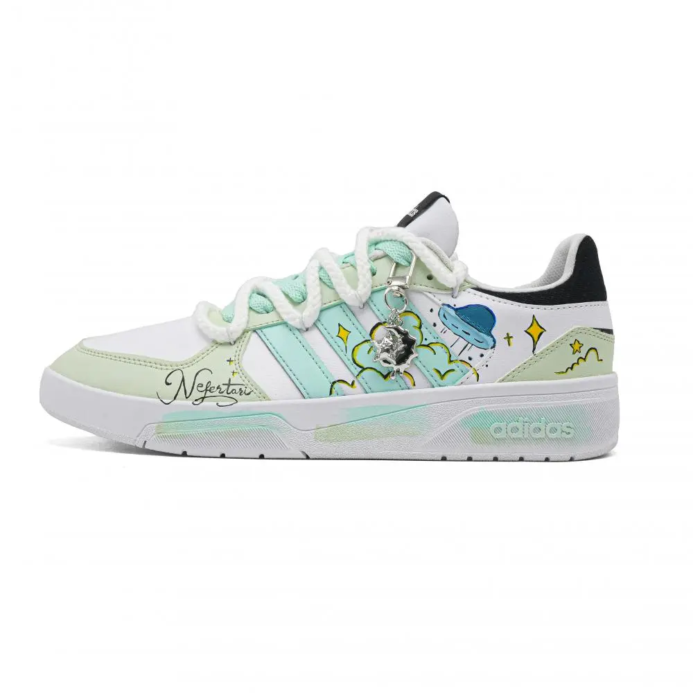 Adidas Originals Court Beat Lime Bubble Abrasion Resistant Low top Skateboard Shoes Unisex Mint Green