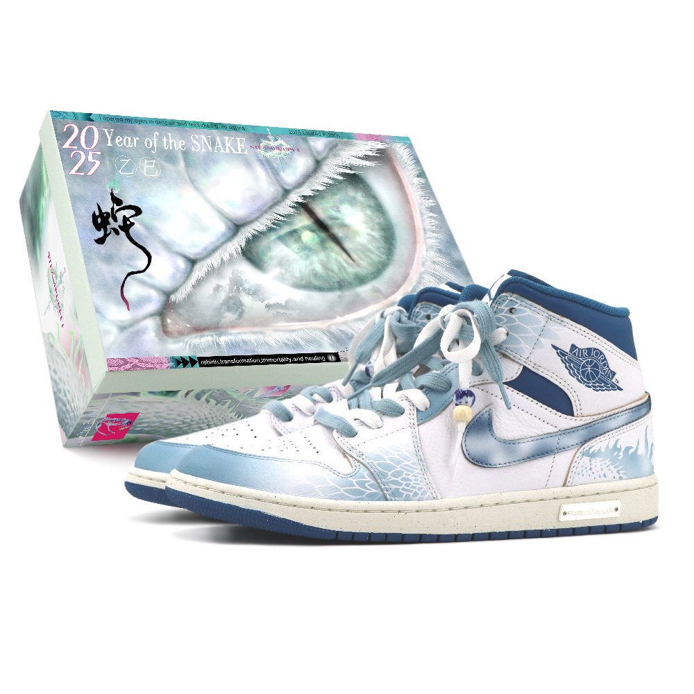 Jordan Air Jordan 1 Wear-Resistant Mid-Top Vintage Basketball Shoes Men's Blue White