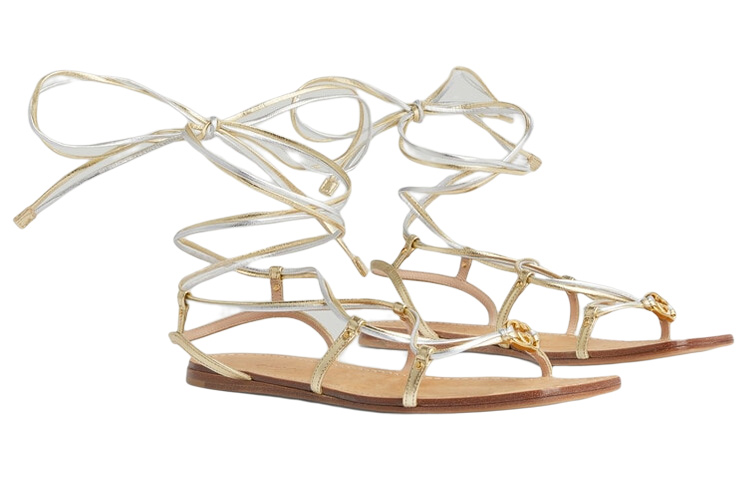 GUCCI Strap Sandals Women's Gold