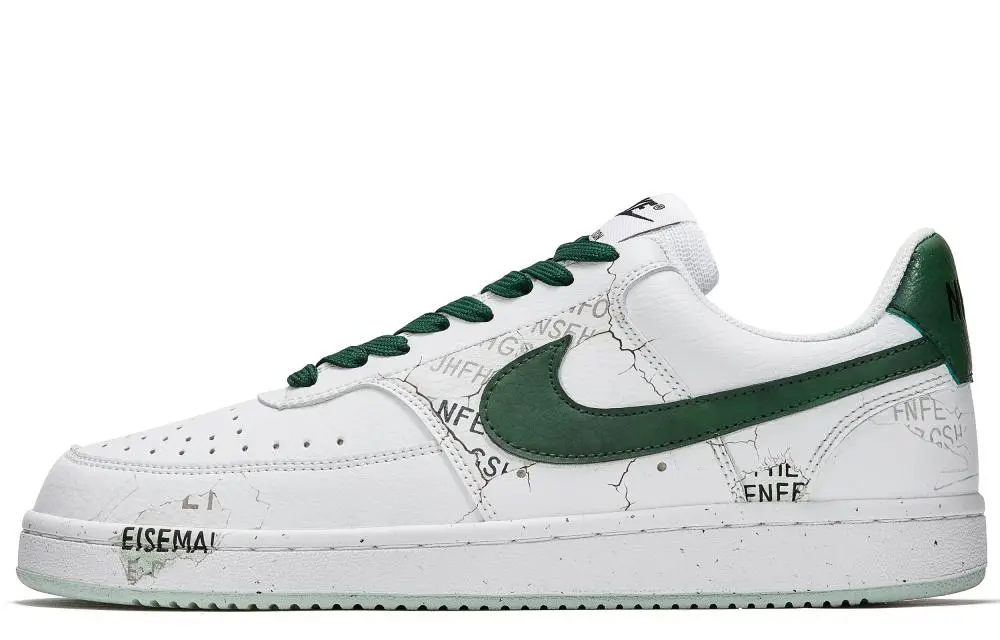 Nike Court Borough Free Panda Wild Moss Anti-Slip And Wear-Resistant Balance Low-Top Skateboard Shoes Men's White Green