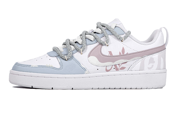 Nike Court Borough Low top Skateboard Shoes GS Pink Blue