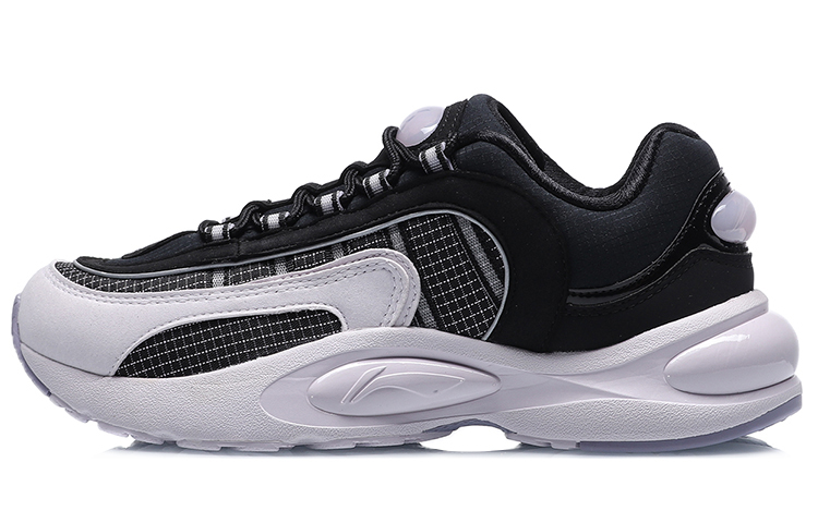 LiNing V8 Anti Slip Wear Resistant Low Top Running Shoes Women's Black White