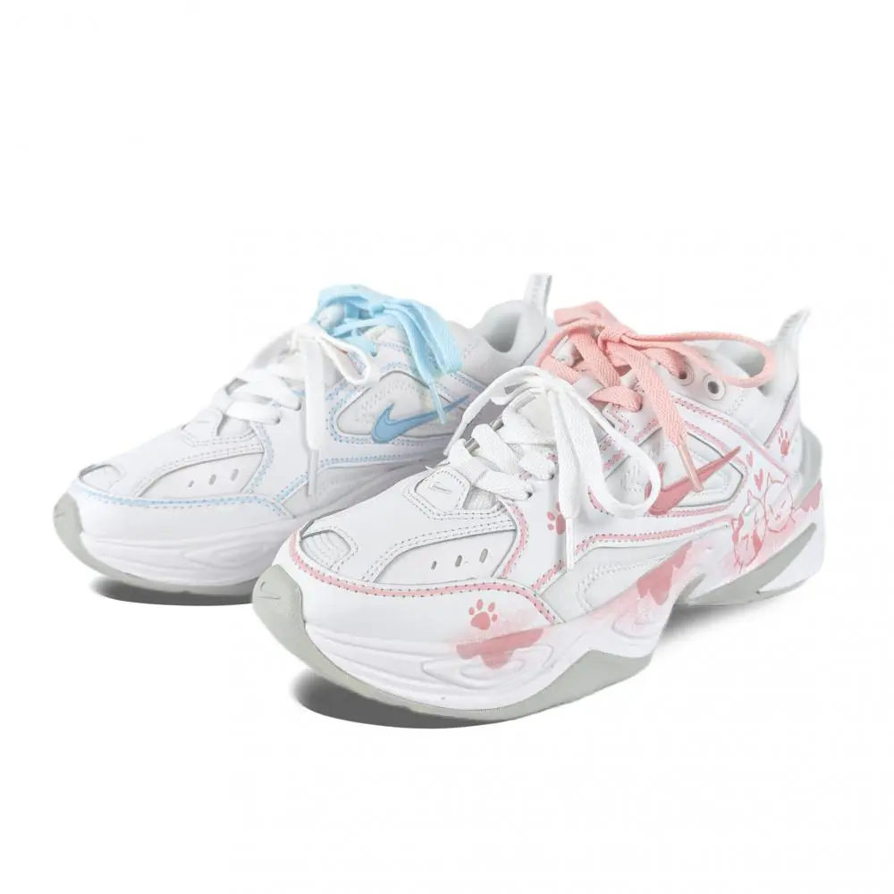 Nike M2K Tekno Abrasion Resistant Breathable Low Top Chunky Sneakers Women's White