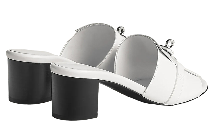 HERMES Stylish Sandal 5cm Women's White