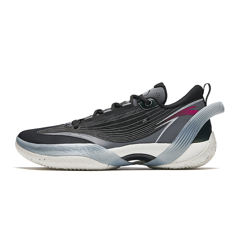 Anta Three-point Rain1.0 Cushioned Slip-Resistant Low-Top Basketball Shoes Men's Black Gray Red