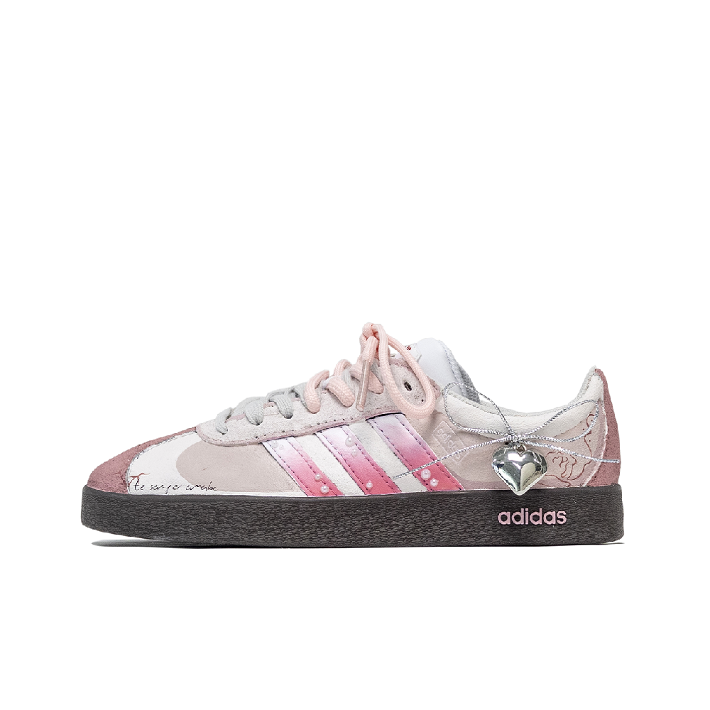 Adidas Neo VL Court Lifestyle Anti Slip Wear Resistant Low Top Skateboard Shoes Unisex Pink