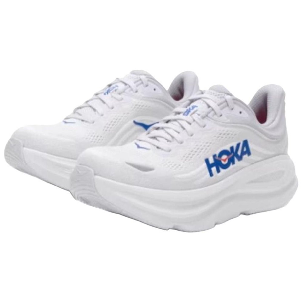 HOKA ONE ONE Bondi 9 Non slip Lightweight Low Top Casual Training City Commute Running Shoes Men's Gray Blue Loose Fit