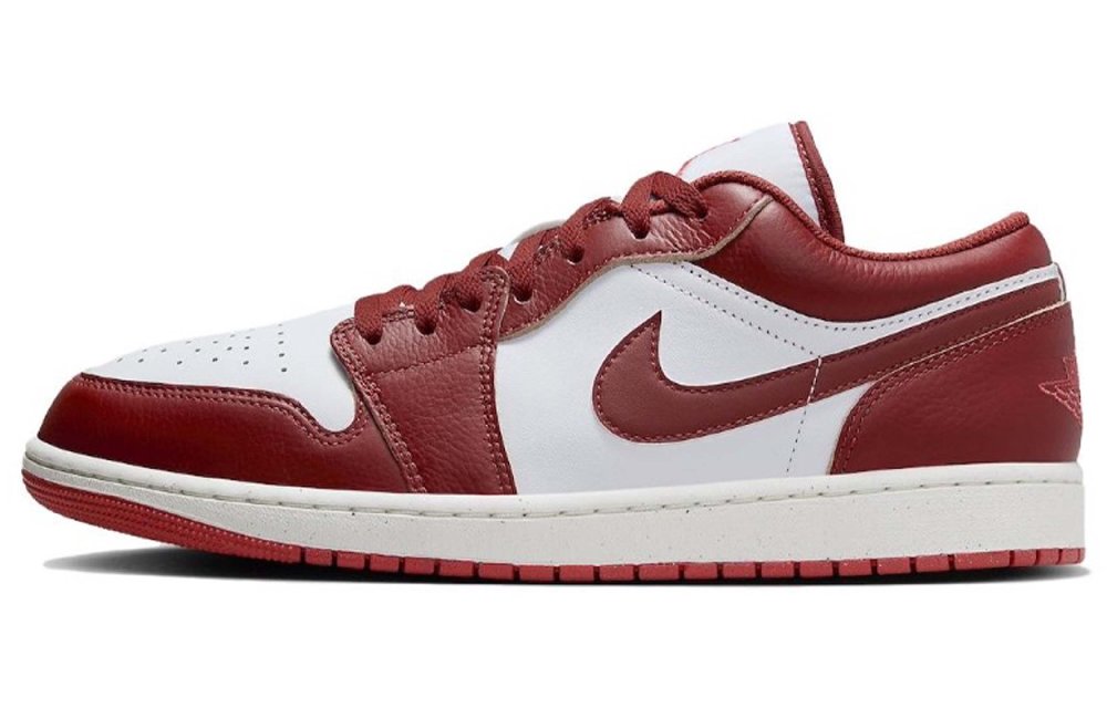 Jordan Air Jordan 1 Anti-Slip Wear-Resistant Low-Top Vintage Basketball Shoes Unisex Gold Red