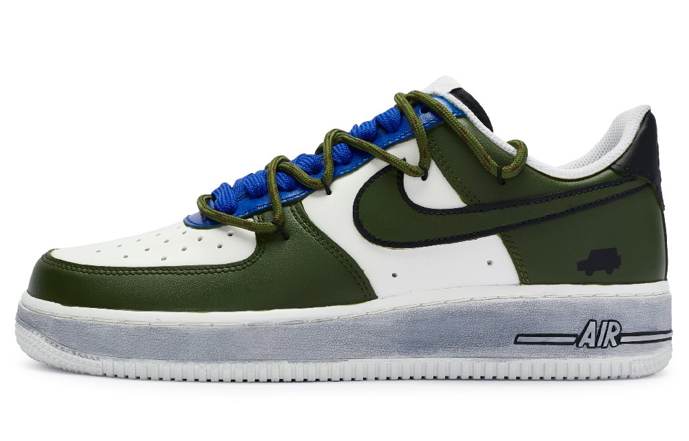 Nike Air Force 1 Low Top Skateboard Shoes Men's Army Green White