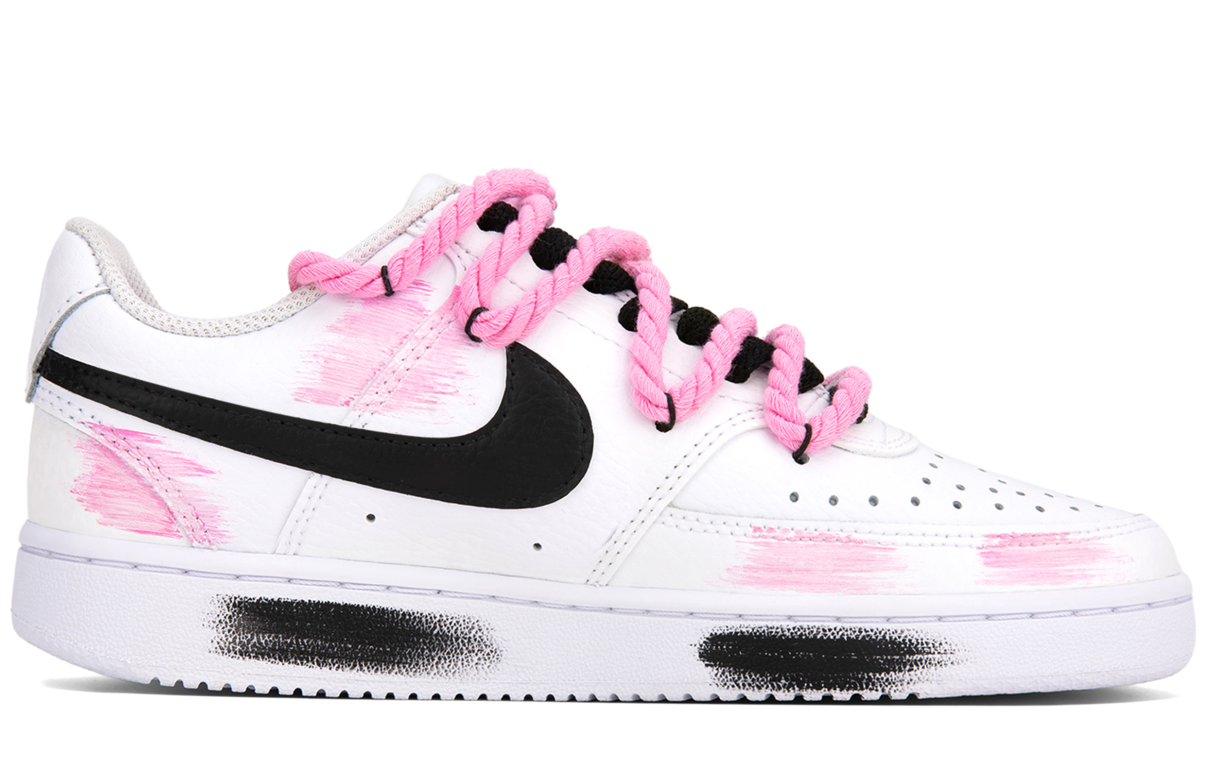 Nike Court Vision Anti-Slip Wear-Resistant Low-Top Skateboard Shoes Unisex Black White Pink купить в интернет-магазине Yoocart с быстрой доставкой по России.