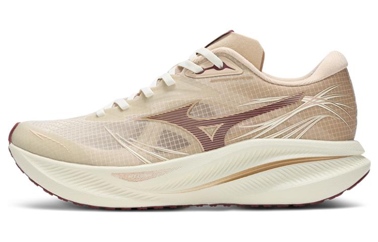 Mizuno PI PLUS Cushioning, Wear Resistant Low Top Casual Shoes Unisex White Red
