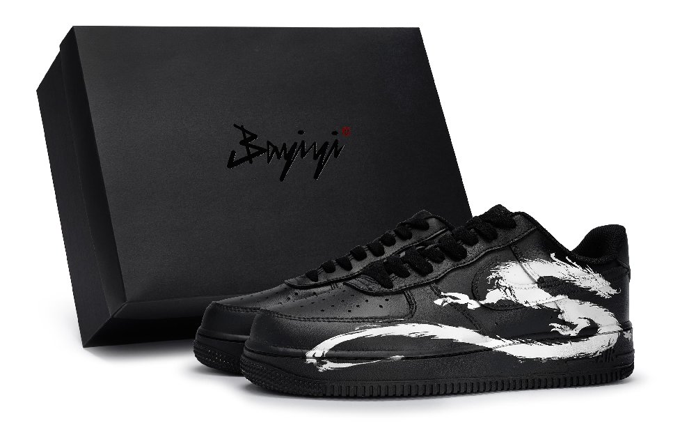 Nike Air Force 1 07 811 Manufacture Ethereal White Dragon Special Shoe Box Low-Top Skateboard Shoes Unisex Black White