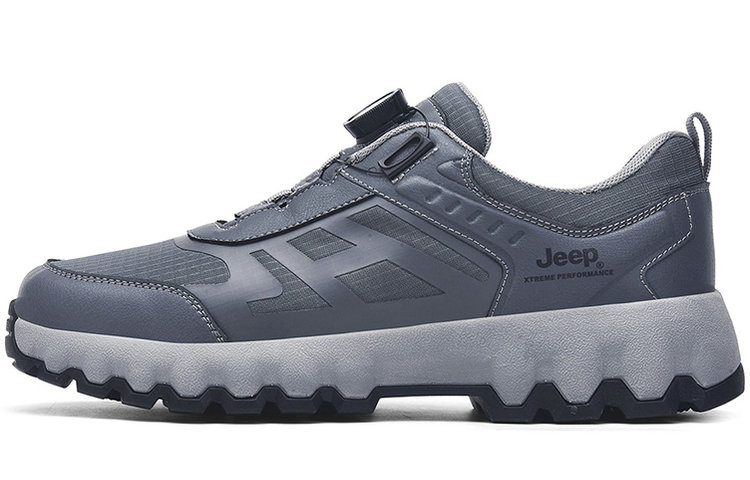 Jeep Cushioning Anti-Slip Wear-Resistant Water-Resistant Coverage Support Low-Top Sports Casual Shoes Men's Gray