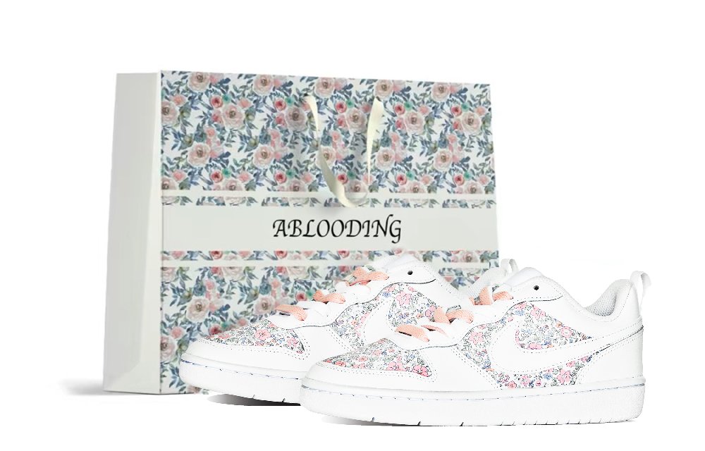 Nike Court Borough Low ABLOODING Low-Top Skateboard Shoes GS Pink White