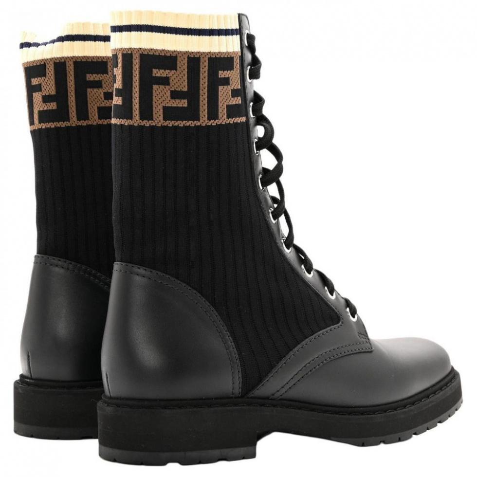 FENDI Rockoko Ff Motif Combat Boots Women's купить в интернет-магазине Yoocart с быстрой доставкой по России.