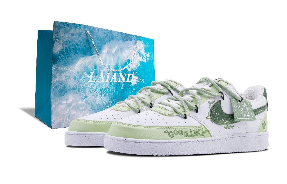 Nike Court Vision 1 Skateboard Shoes Men's Low top White/Green