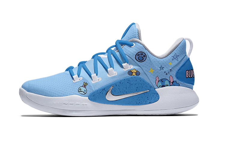 Nike Hyperdunk X Low Blue Planet Shock Absorbers Slip Resistant Low Top Basketball Shoes Men's Blue White