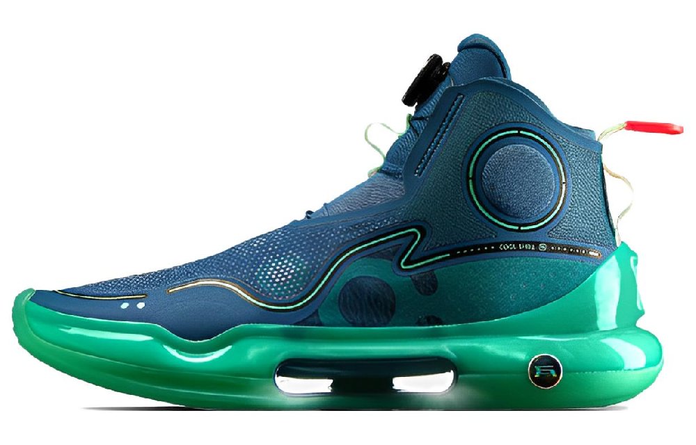 LiNing YuShuai Evolution Rebound High Top Professional Competition Basketball Shoes Men's Dark Cyan Blue