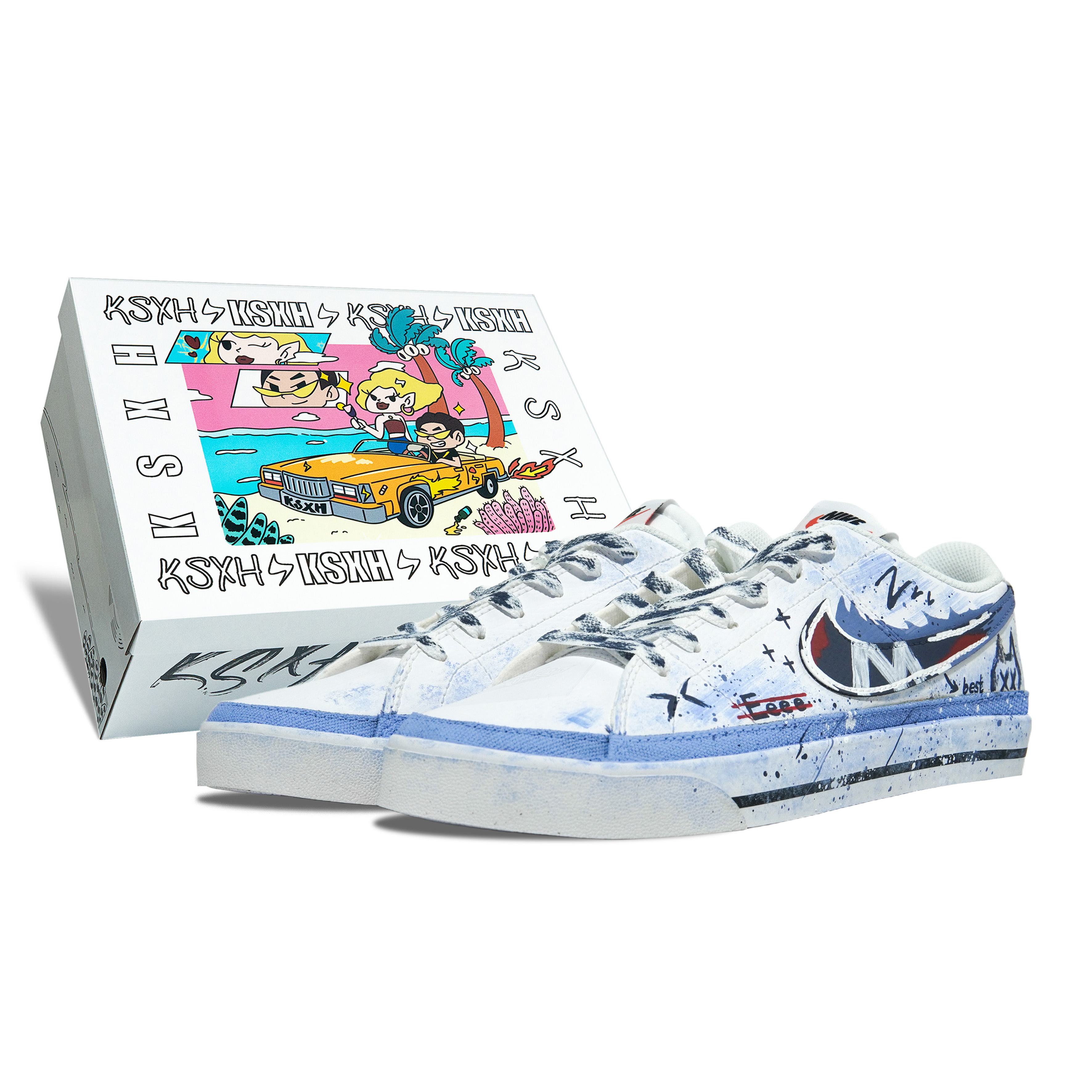 Nike Court Legacy Anti-Slip And Wear-Resistant Lightweight Low-Top Skateboard Shoes Men's Blue White купить в интернет-магазине Yoocart с быстрой доставкой по России.