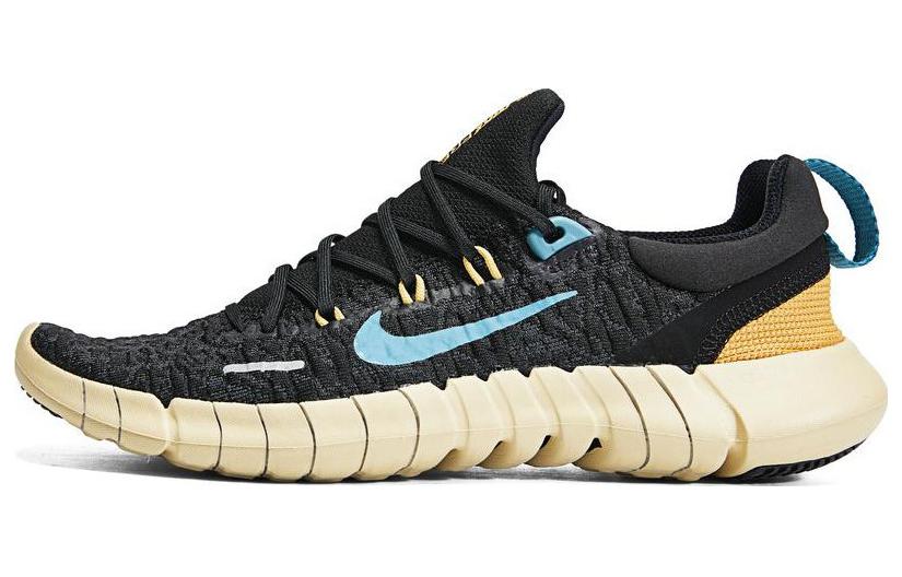 Nike Free Run 5.0 Next Nature Black Anthracite Wheat Gold Noise Aqua Women's