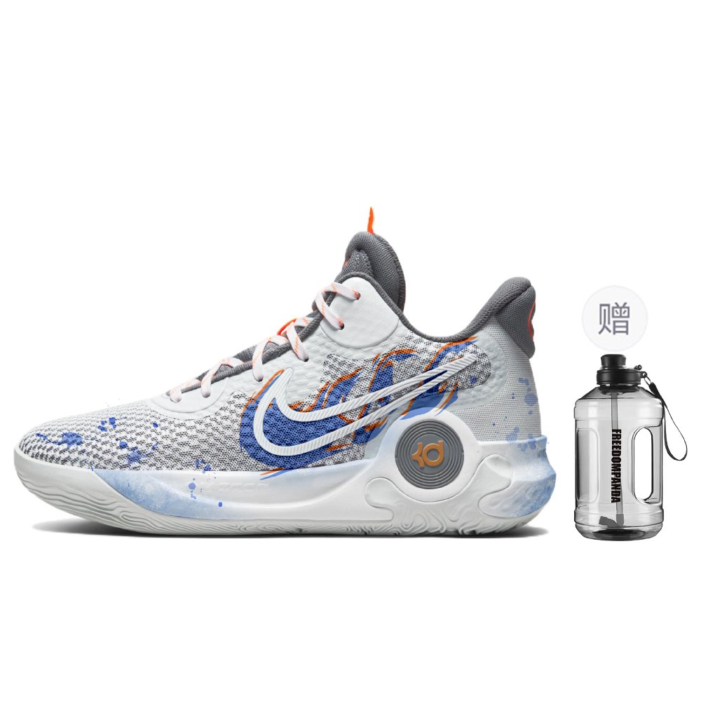 Nike KD Trey 5 Anti-Slip Wear-Resistant Mid-Top Basketball Shoes Unisex Gray Blue