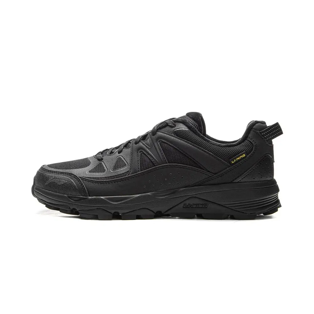 LiNing Gundam Cushioning Rebound Abrasion Resistant Slip Resistant Low top Trail Running Shoes Men's Black