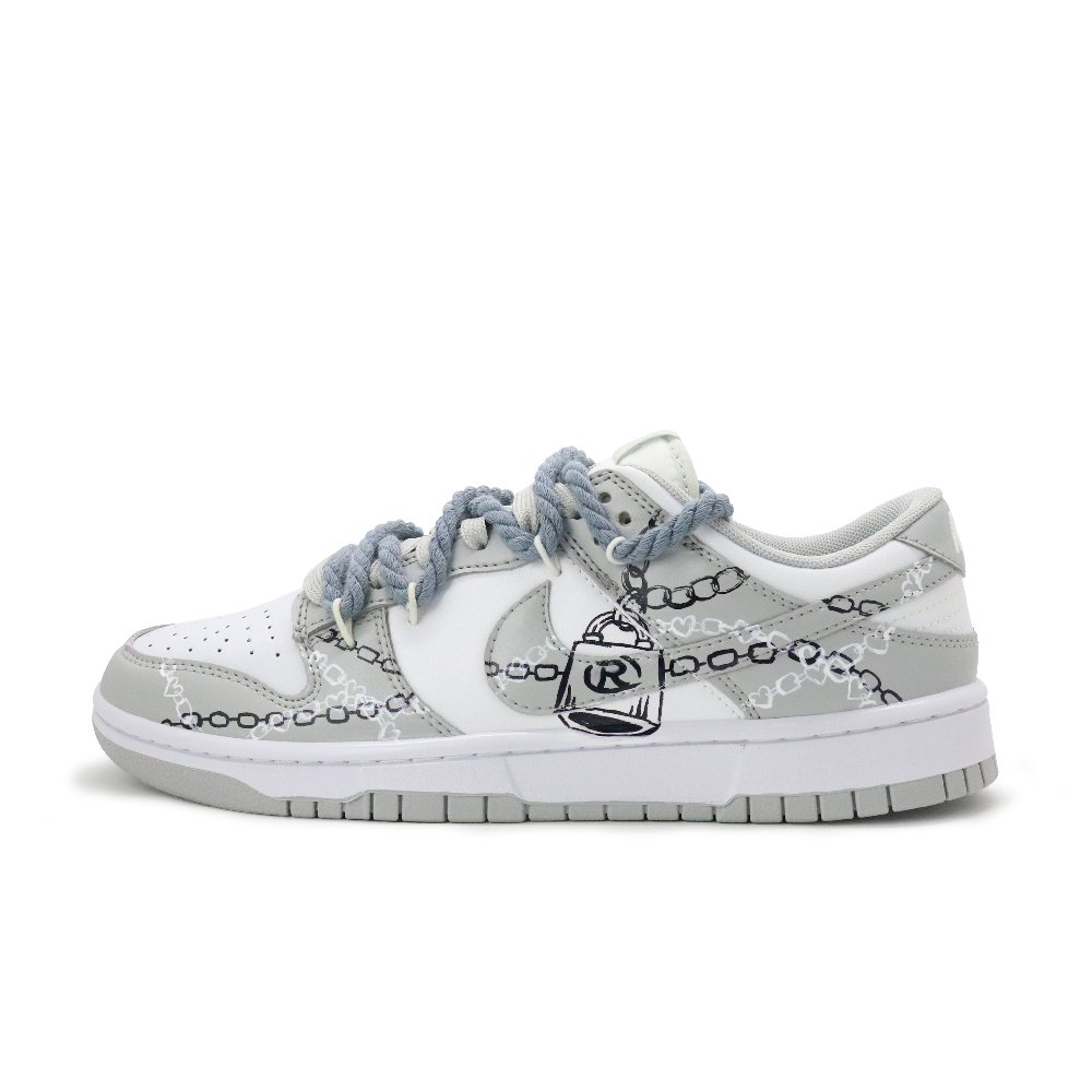Nike Dunk Nanjing Lock Abrasion Resistant Low Top Skateboard Shoes Unisex Black Gray Basic