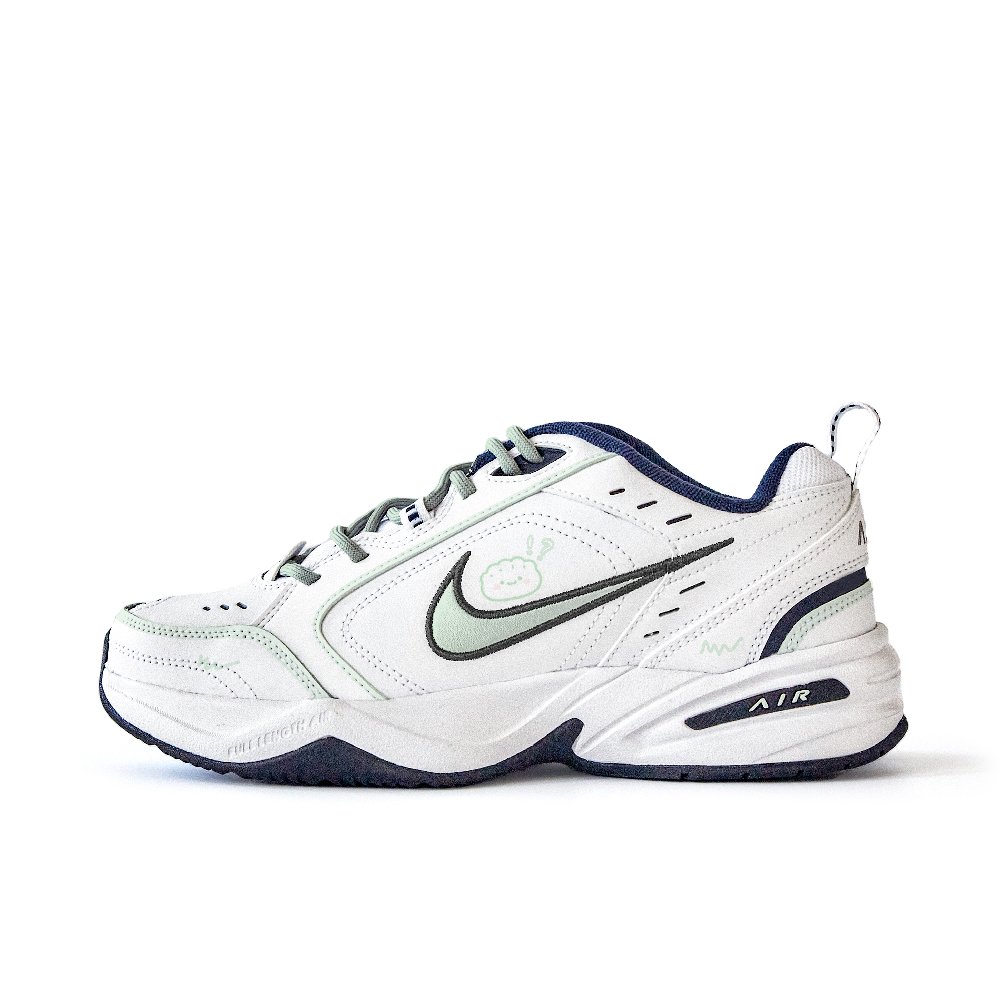 Nike Air Monarch 4 Wangwang Quilt Small Flower Anti-Slip Wear-Resistant Low-Top Chunky Sneakers Unisex White