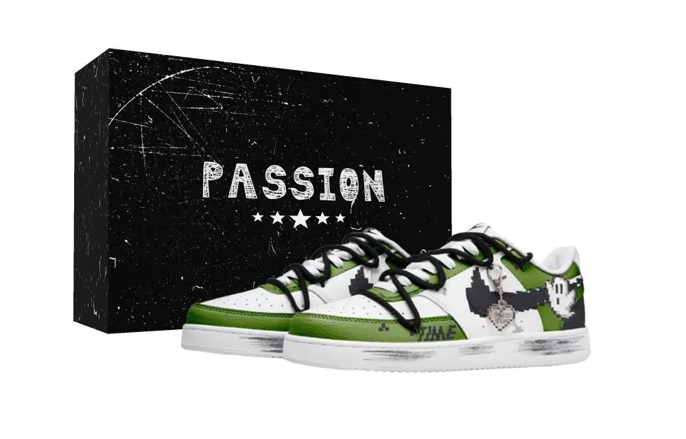 Nike Court Vision 1 Jungle Guardian Box Abrasion Resistant Low top Skateboard Shoes Unisex Green White