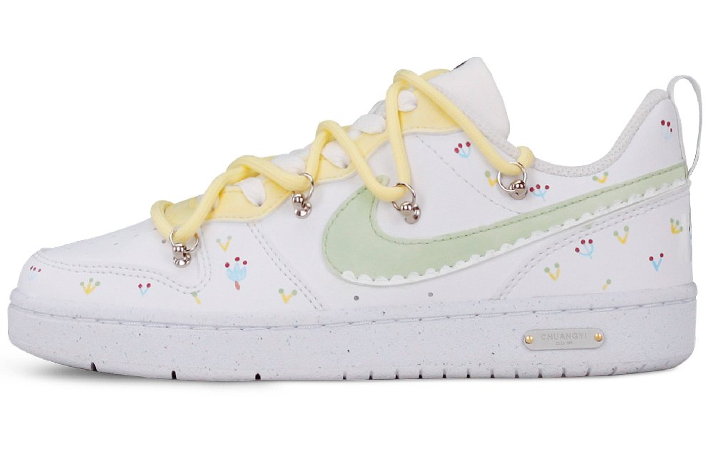 Nike Court Borough Small White Shoes Coverage Anti-Slip And Wear-Resistant Low-Top Skateboard Shoes GS White