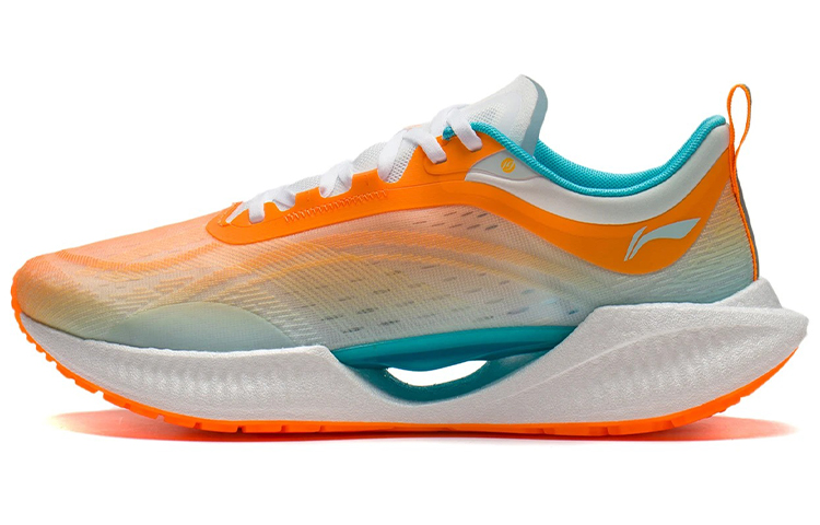 LiNing Super Light 19 Non-slip Wear-resistant Shock Absorption Low-Top Running Shoes Men's Orange Blue