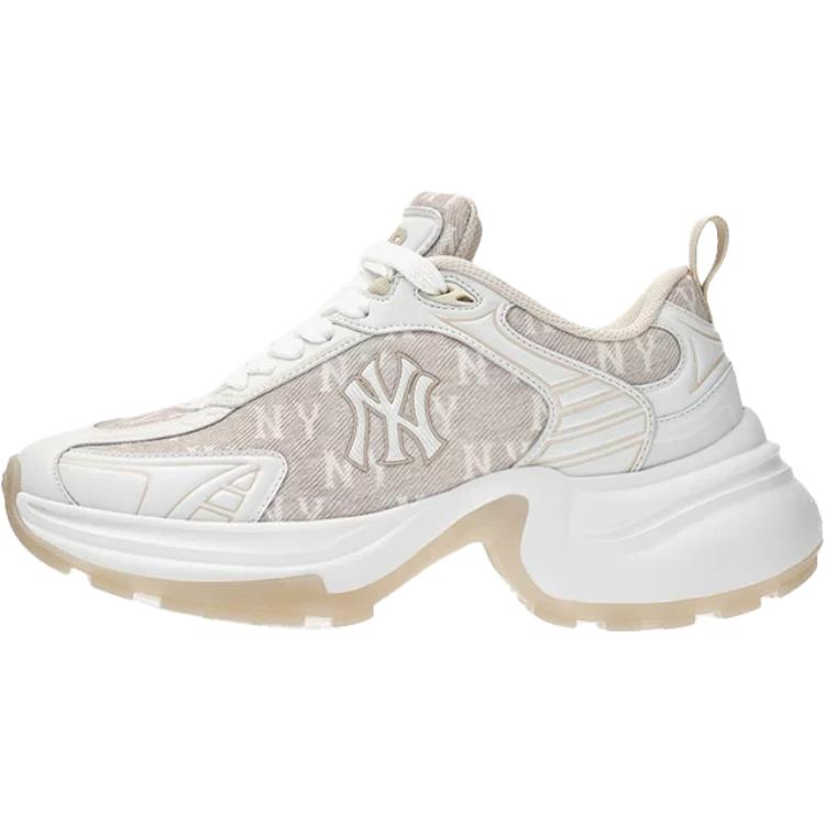 MLB New York Yankees Wear-Resistant Height Increasing Low-Top Chunky Sneakers Unisex White