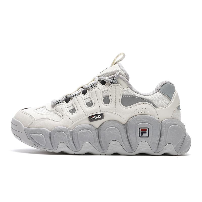 FILA Croissant Anti Slip Wear Resistant Low Top Running Shoes Women's White Gray