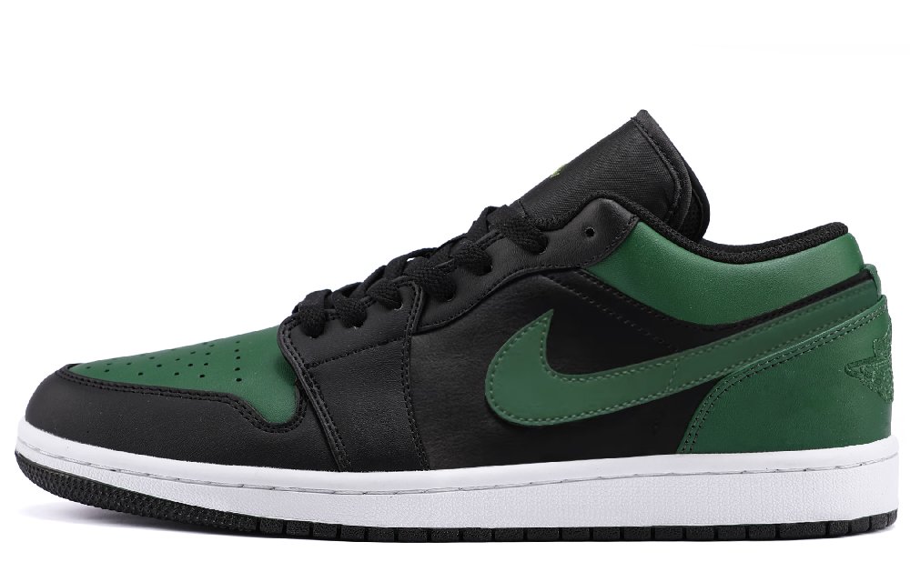 Jordan Air Jordan 1 Wear resistant And Lightweight Low Top Vintage Basketball Shoes Unisex Black Green