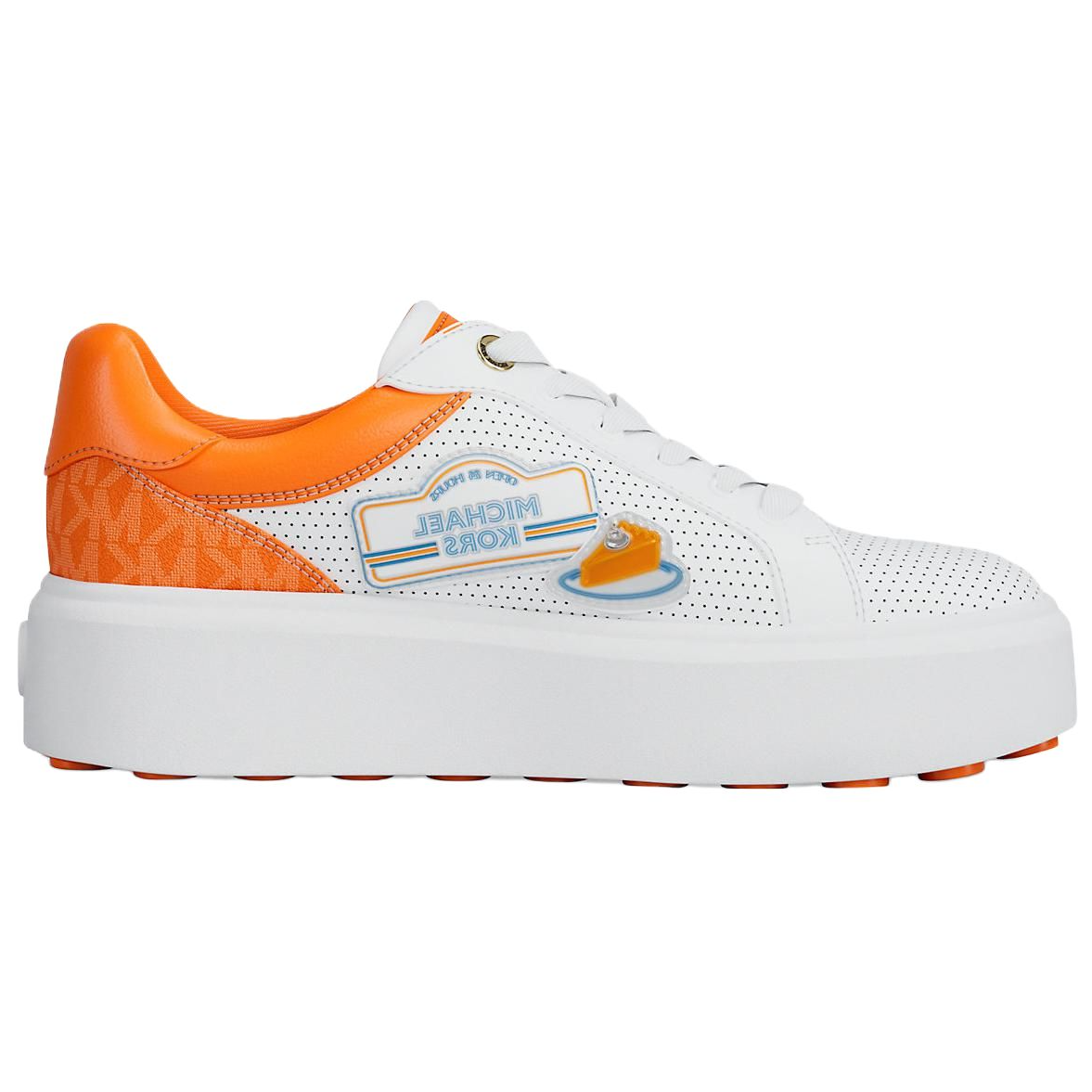MICHAEL KORS Romey Low top Skateboard Shoes Women's White Orange