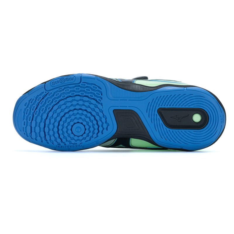 Mizuno Wave Medal Cushioned Slip-Resistant Breathable Low-Top Training Shoes Unisex Illusion Blue Green